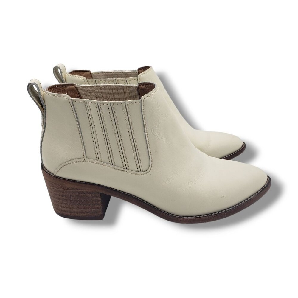 Madewell Bonham Boots Womens 5 White Leather Western Chelsea‎